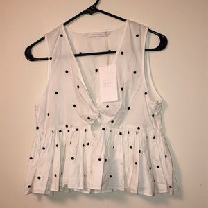 Zara Polka Dot Peplum Crop Top